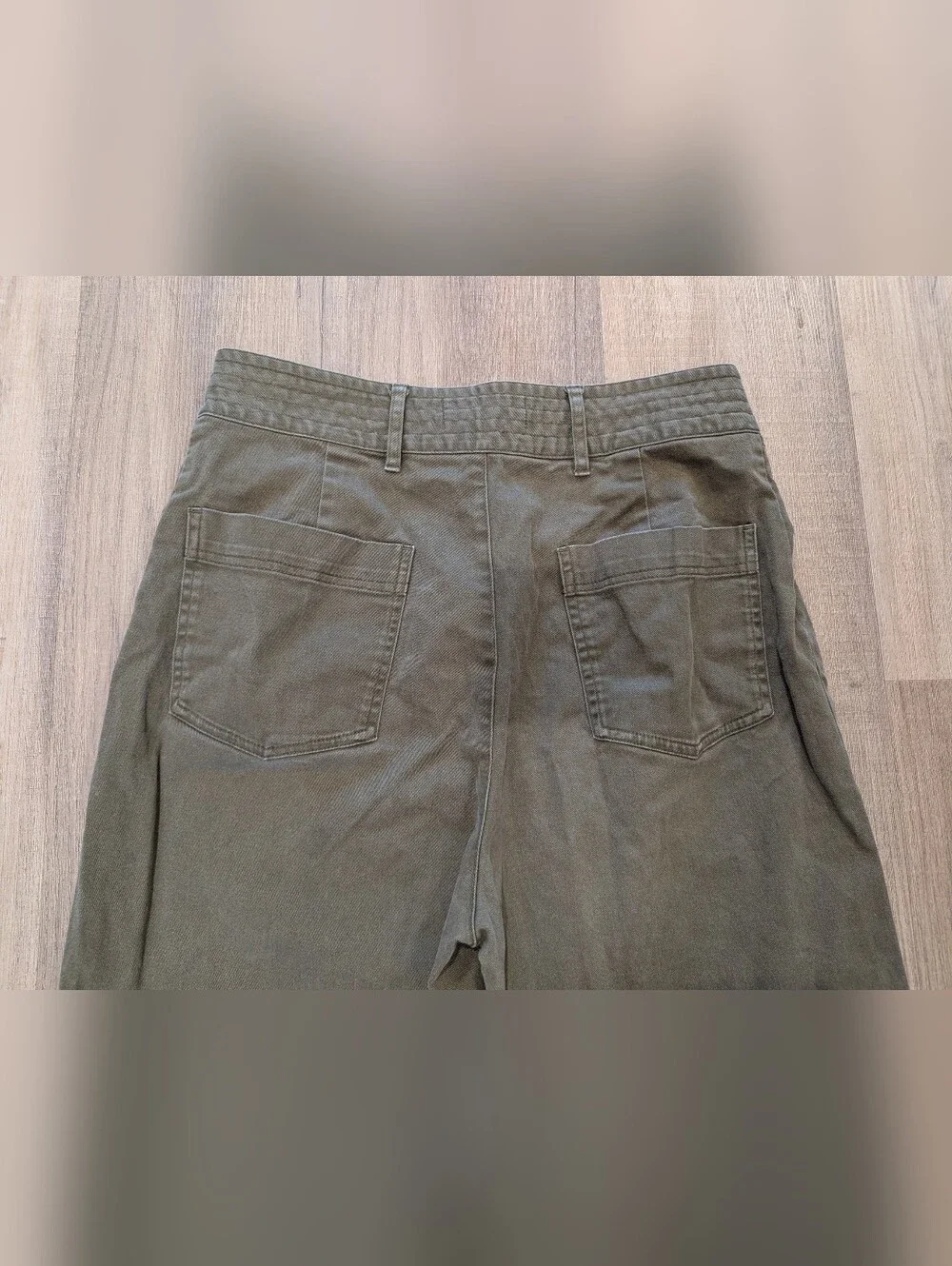 High-Rise Wide Leg Crop Pants in Olive - Picture 5 of 8